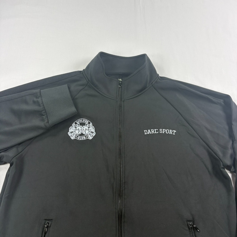 Darc Sport Jacket Mens Black Track Full Zip Wolves Casual